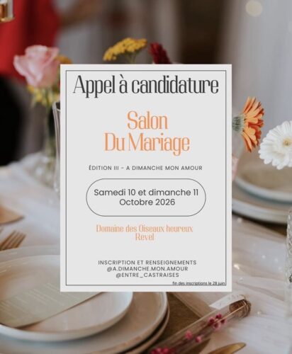Appel à candidature Salon du Mariage 2026
