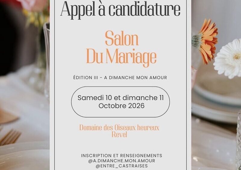 Appel à candidature Salon du Mariage 2026
